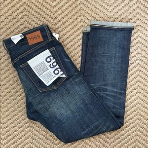 Gap - 1969 NWT Raw Selvedge Slim Straight Denim Jeans - Blue - 31x30